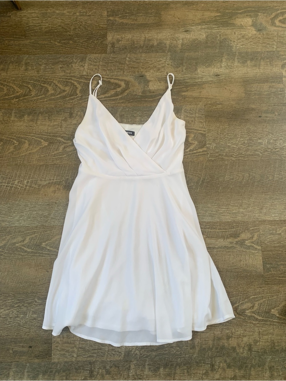 White Express Adjustable Spaghetti Strap Wrap Dress - Women's